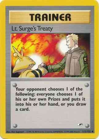 Lt. Surge's Treaty - 112/132 - Uncommon - Unlimited [gym1U-112] [Non-Holo]