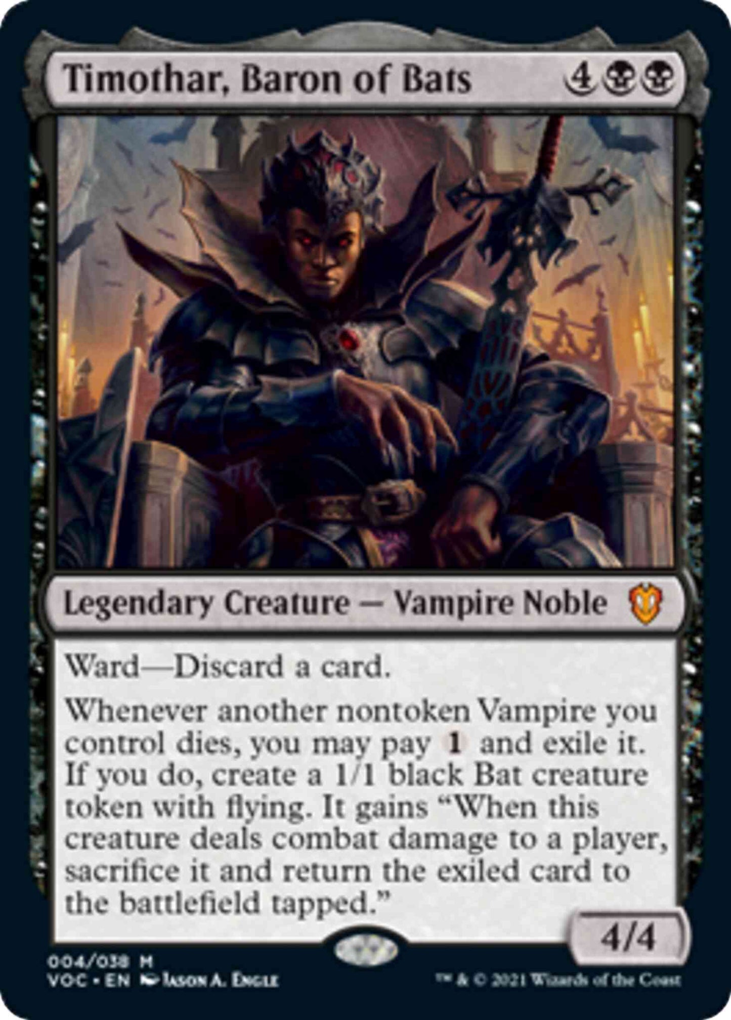 Timothar, Baron of Bats [4] [Innistrad: Crimson Vow: Commander] [Non-Foil]