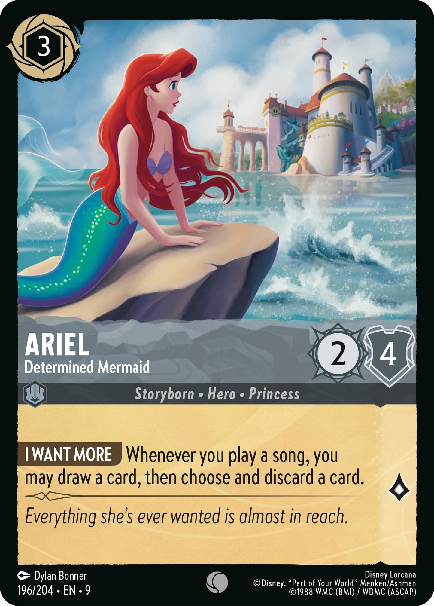 Ariel - Determined Mermaid - 196/204 [Fabled] [Non-Foil]
