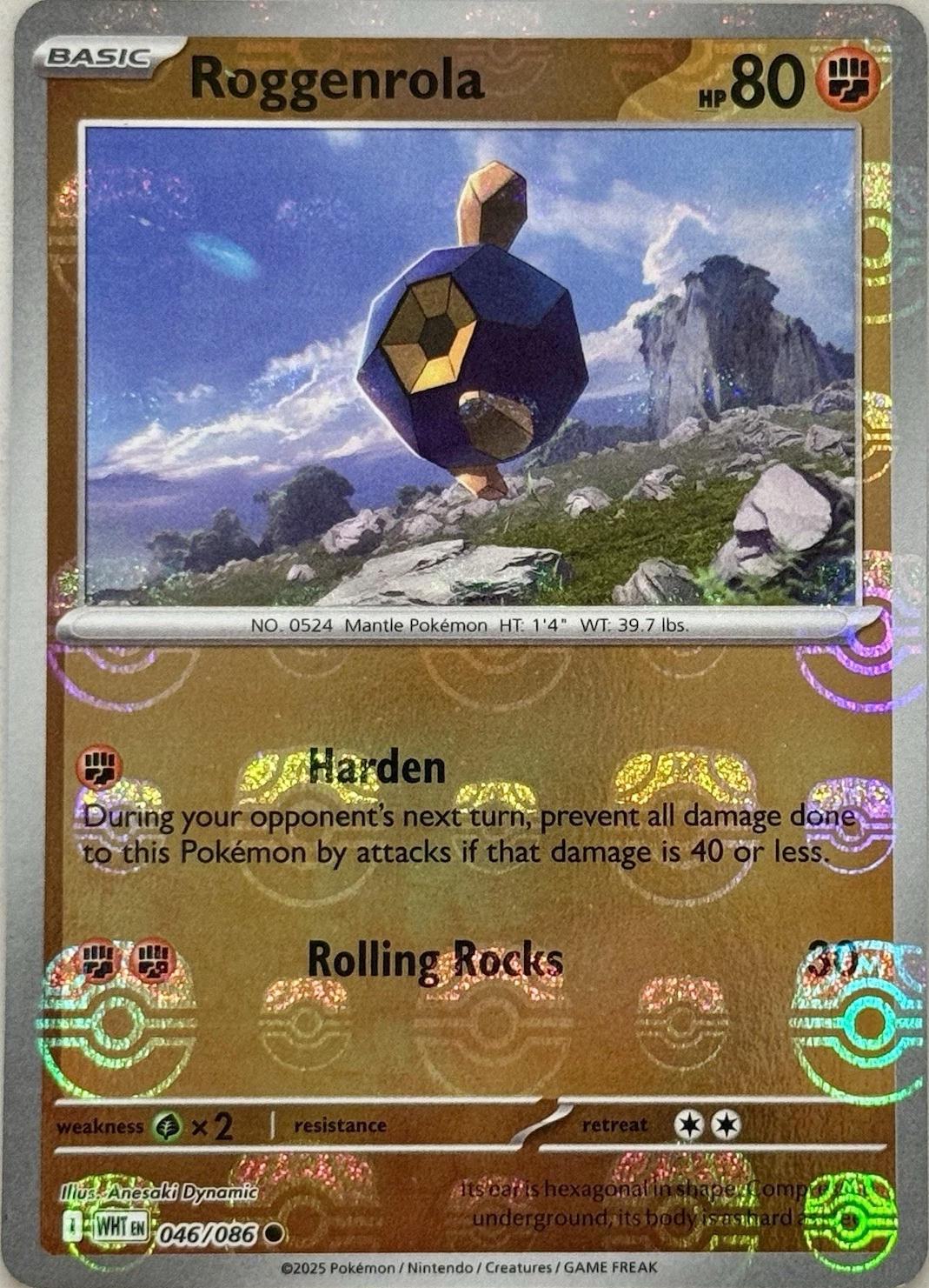 Roggenrola - Master Ball Pattern - 046/086 - Common [sv105w-046] [Reverse Holo]