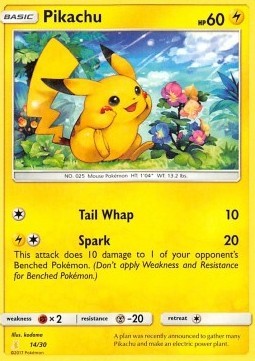 Pikachu - 14/30 - Common [SM Trainer Kit: Lycanroc and Alolan Raichu] [Non-Holo]