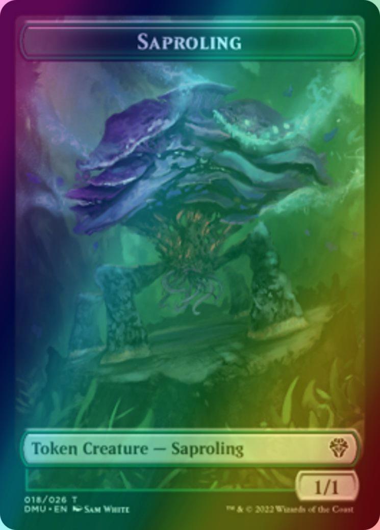Dragon Token (10) // Saproling Token (18) [DMU/DMU Set Symbol] [Dominaria United: Tokens] [Foil]