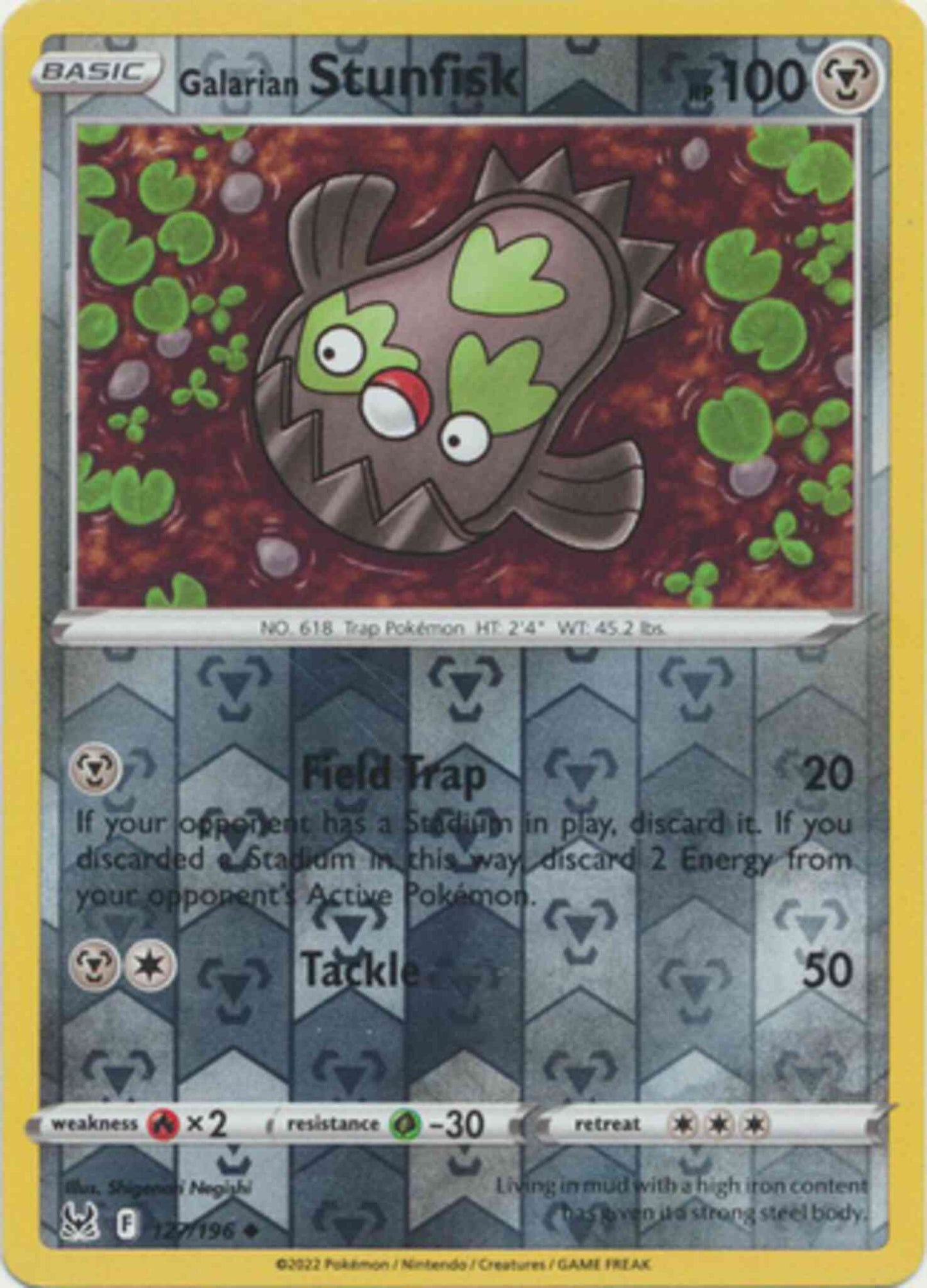 Galarian Stunfisk - 127/196 - Uncommon [swsh11-127] [Reverse Holo]