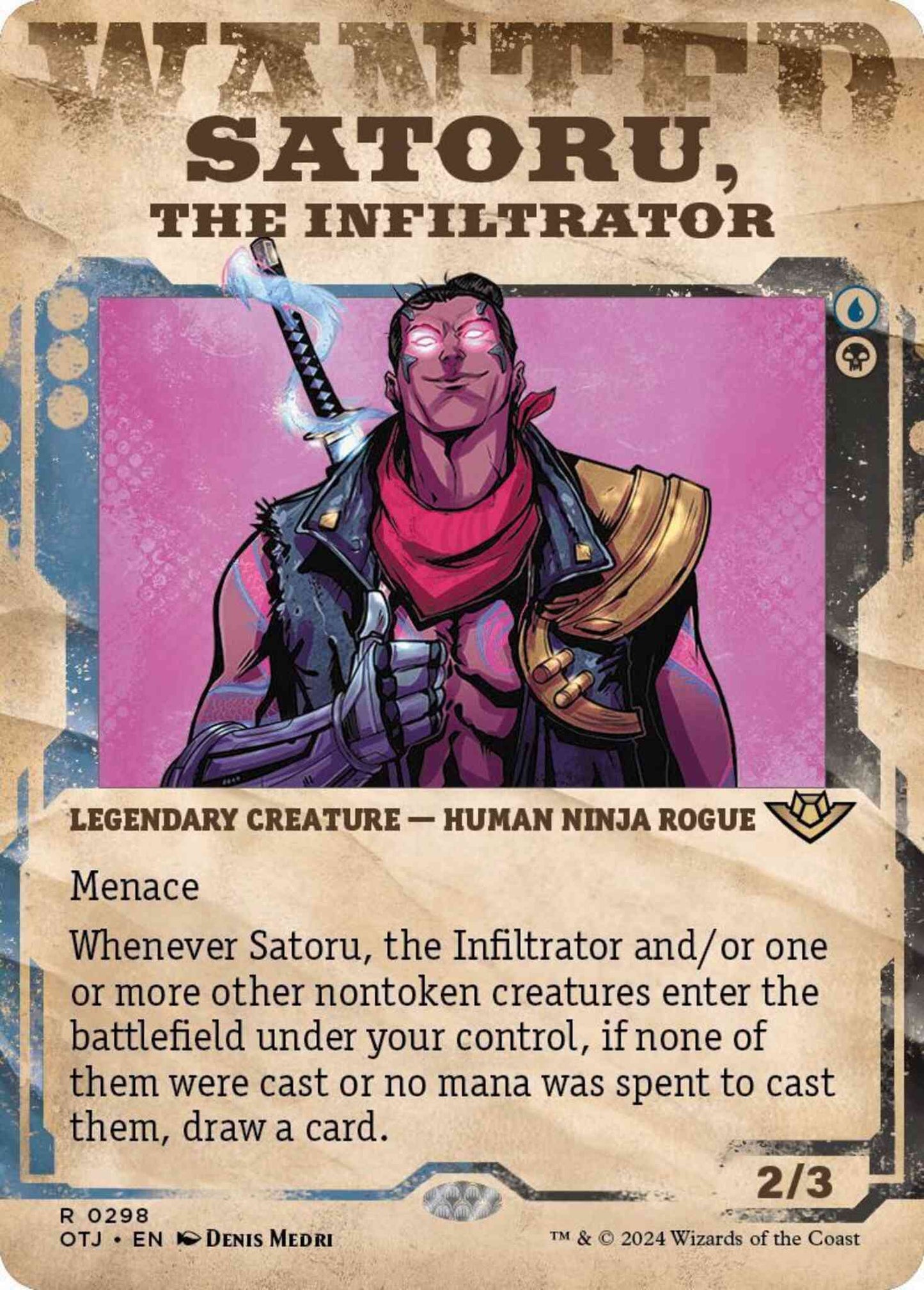 Satoru, the Infiltrator [298] [Wanted Poster Showcase] [Outlaws of Thunder Junction] [Non-Foil]