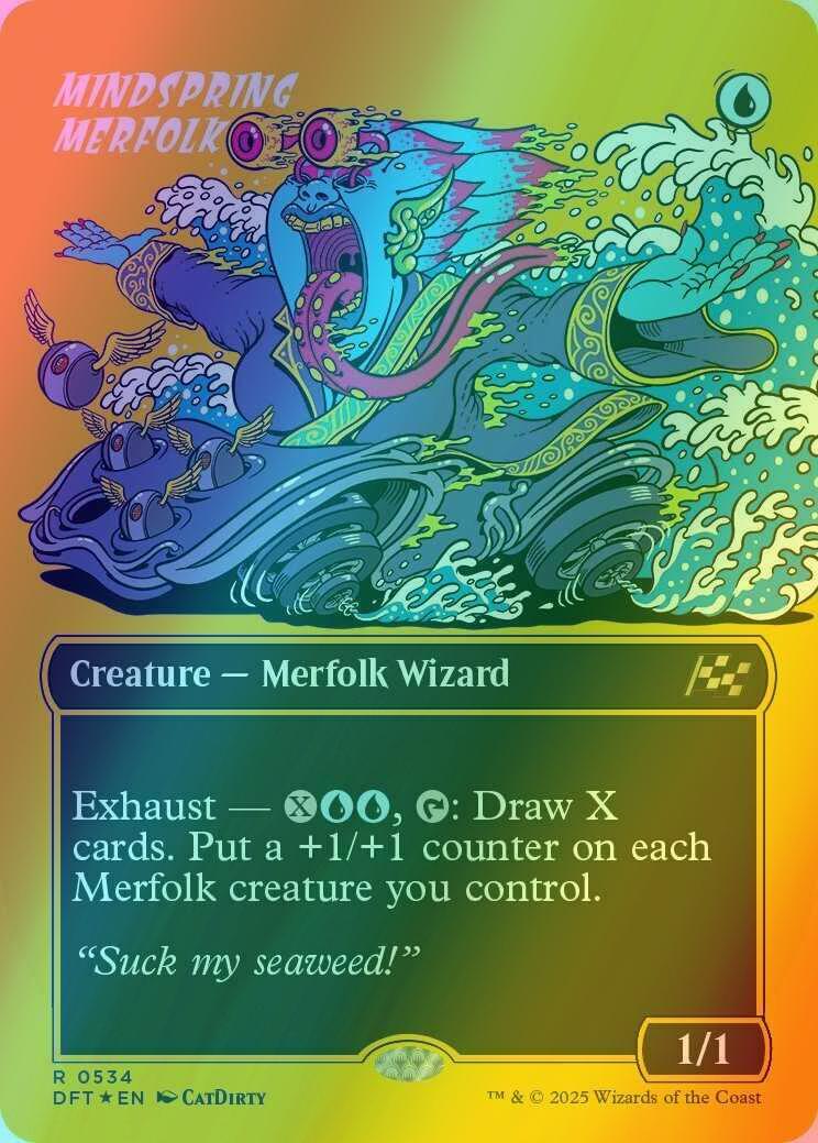 Mindspring Merfolk [534] [Borderless] [Rude Rider] [Aetherdrift] [First-place Foil]