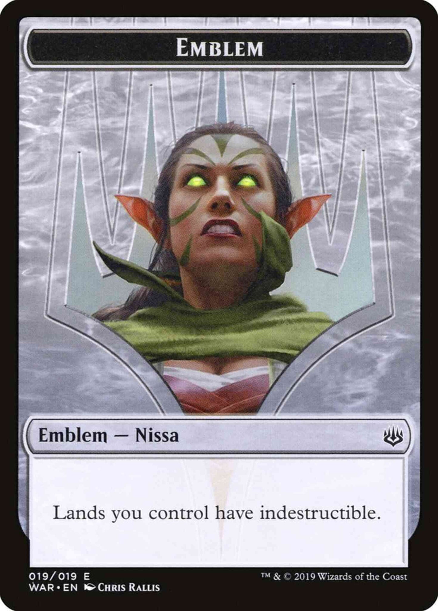 Nissa, Who Shakes the World Emblem [19] [War of the Spark Tokens] [Non-Foil]