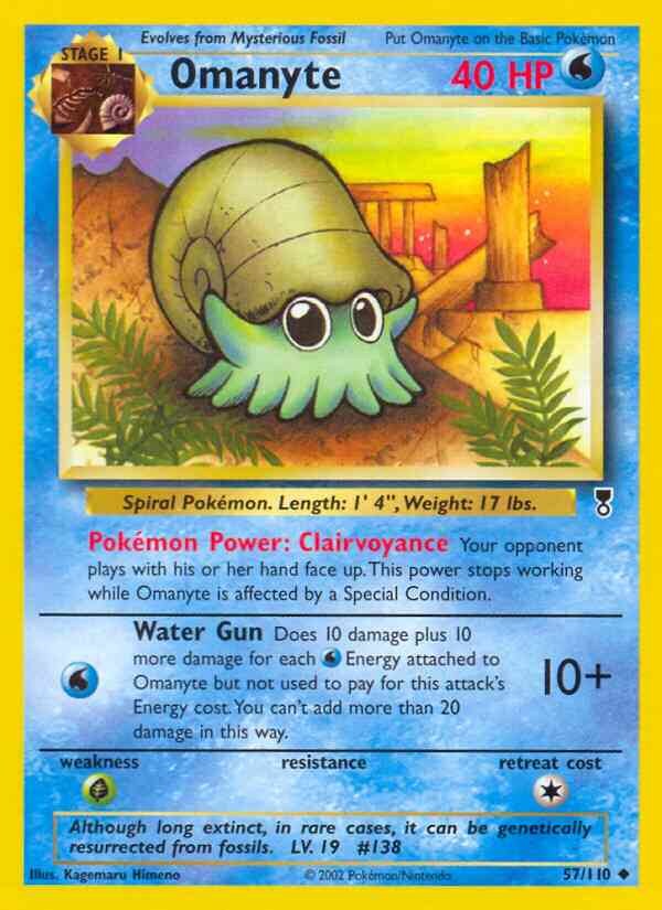 Omanyte - 57/110 - Uncommon [base6-57] [Non-Holo]