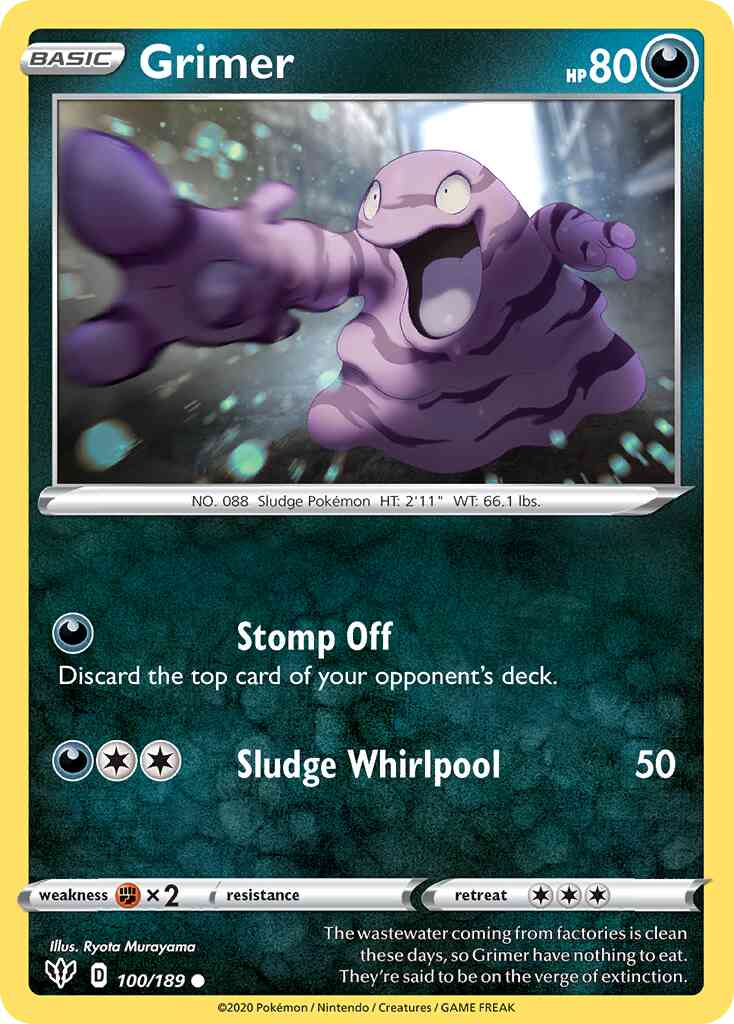 Grimer - 100/189 - Common [swsh3-100] [Reverse Holo]