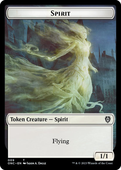 Human Token (05) // Spirit Token (09) [Phyrexia: All Will Be One: Commander: Tokens] [Non-Foil]