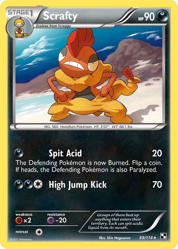 Scrafty - 69/114 - Rare [bw1-69] [Reverse Holo]