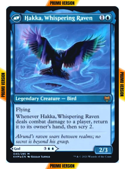 Alrund, God of the Cosmos // Hakka, Whispering Raven [Prerelease] [40s] [Kaldheim Promos] [Foil]