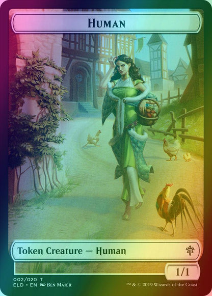 Food Token (16) // Human Token (02) [Throne of Eldraine Tokens] [Foil]