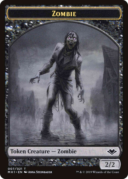Wrenn and Six Emblem (21) // Zombie Token (07) [Modern Horizons Tokens] [Non-Foil]