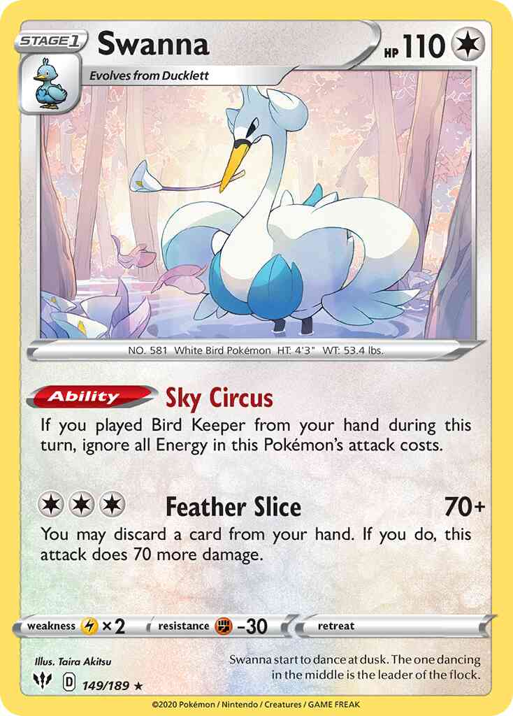 Swanna - 149/189 - Rare [swsh3-149] [Non-Holo]