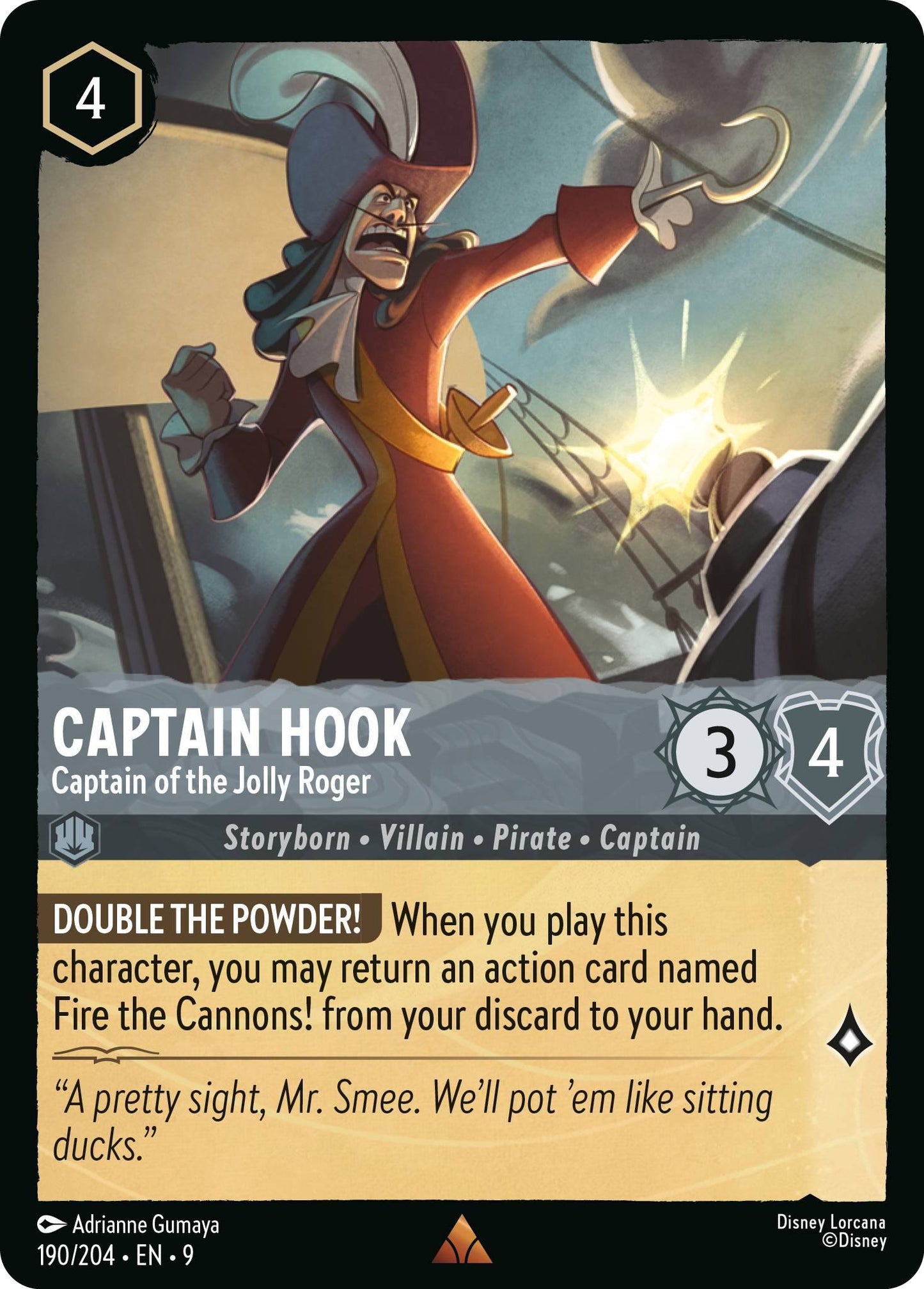 Captain Hook - Captain of the Jolly Roger - 190/204 [Fabled] [Non-Foil]