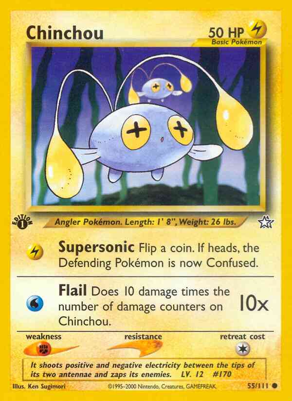 Chinchou - 55/111 - Common - 1st Edition [neo1-55] [Non-Holo]
