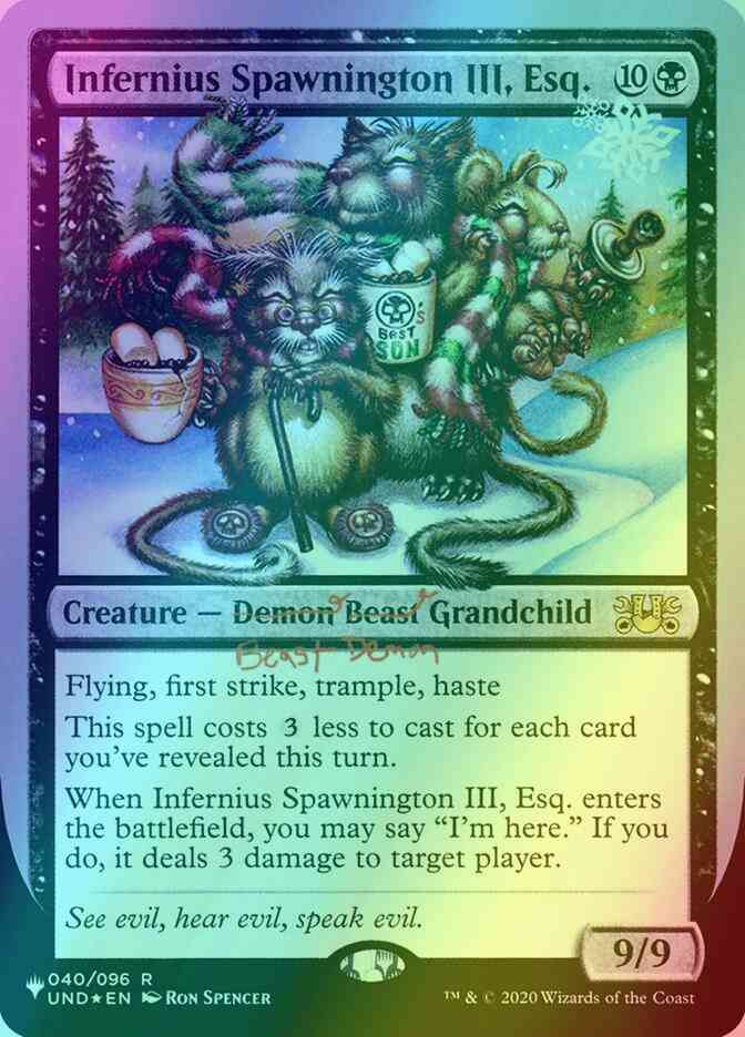 Infernius Spawnington III, Esq. [21] [UND Set Symbol] [The List: Unfinity Foil Edition] [Foil]