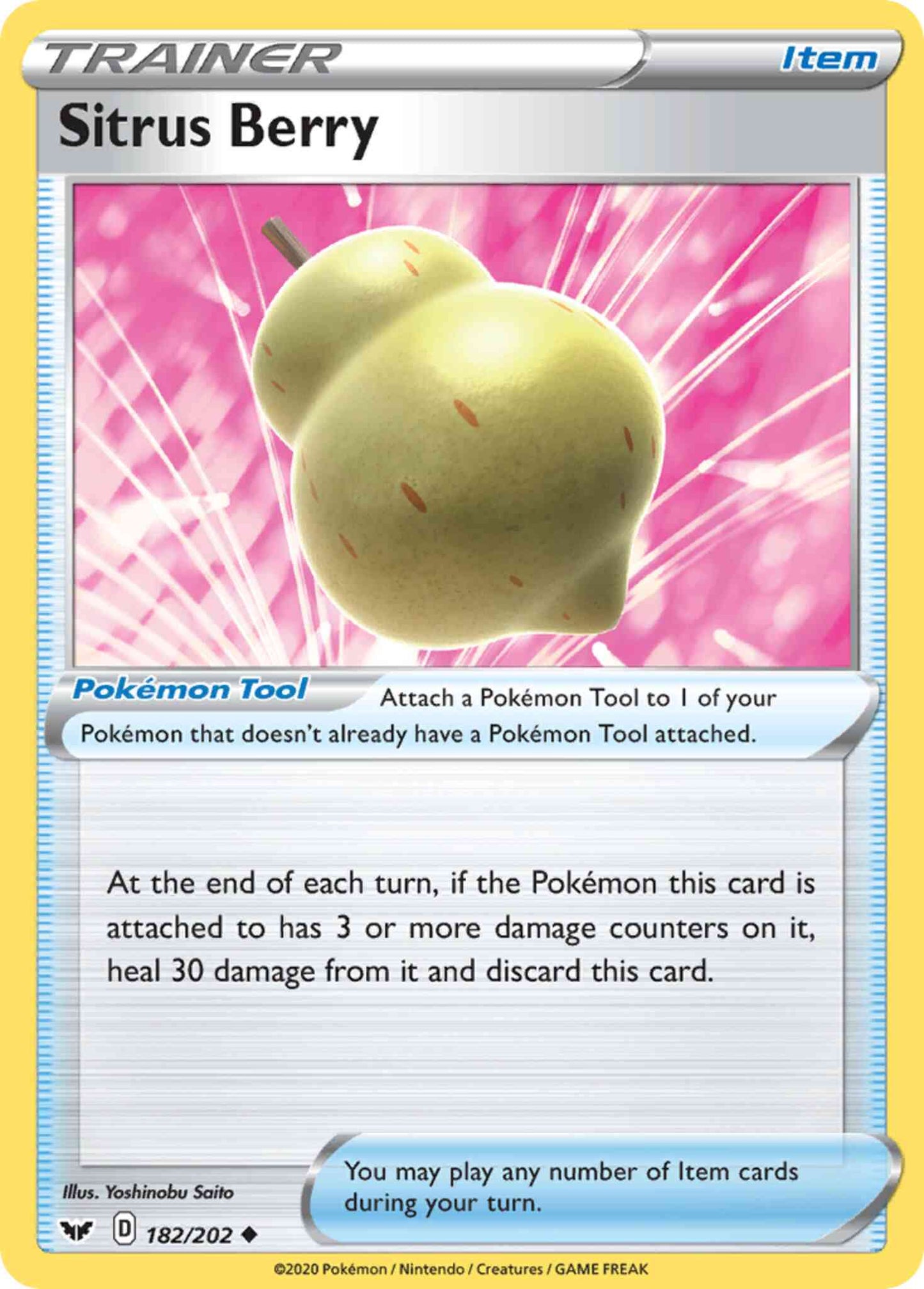Sitrus Berry - 182/202 - Uncommon [swsh1-182] [Non-Holo]