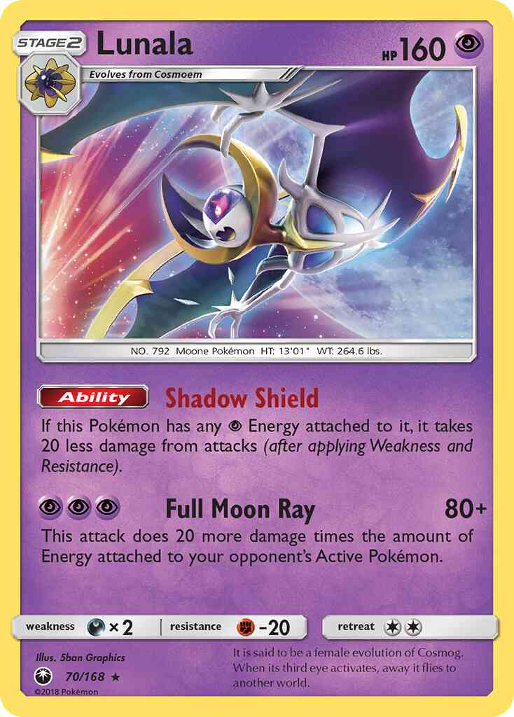 Lunala - 70/168 - Rare Holo [sm7-70] [Holo]