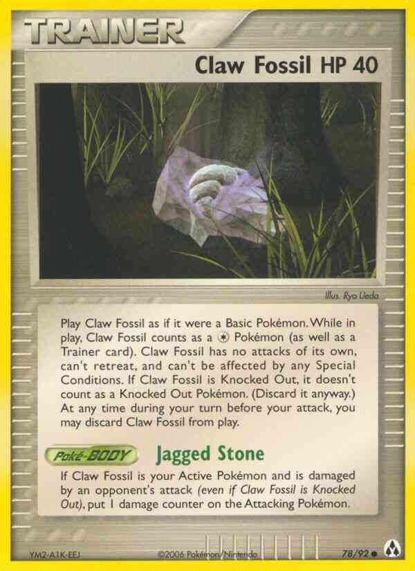 Claw Fossil - 78/92 - Common [ex12-78] [Non-Holo]