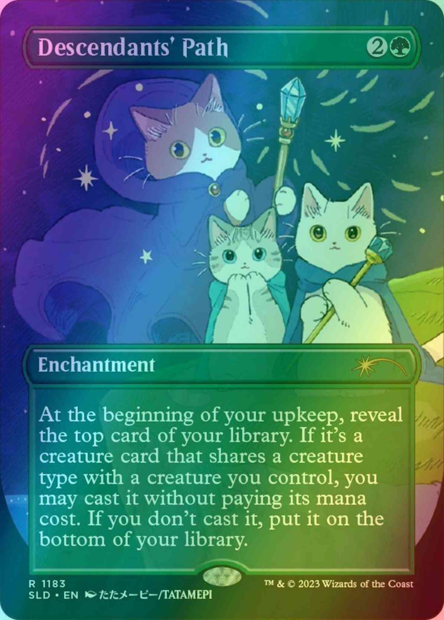 Descendants' Path [1183] [Borderless] [Look at the Kitties] [Secret Lair Drop] [Foil]