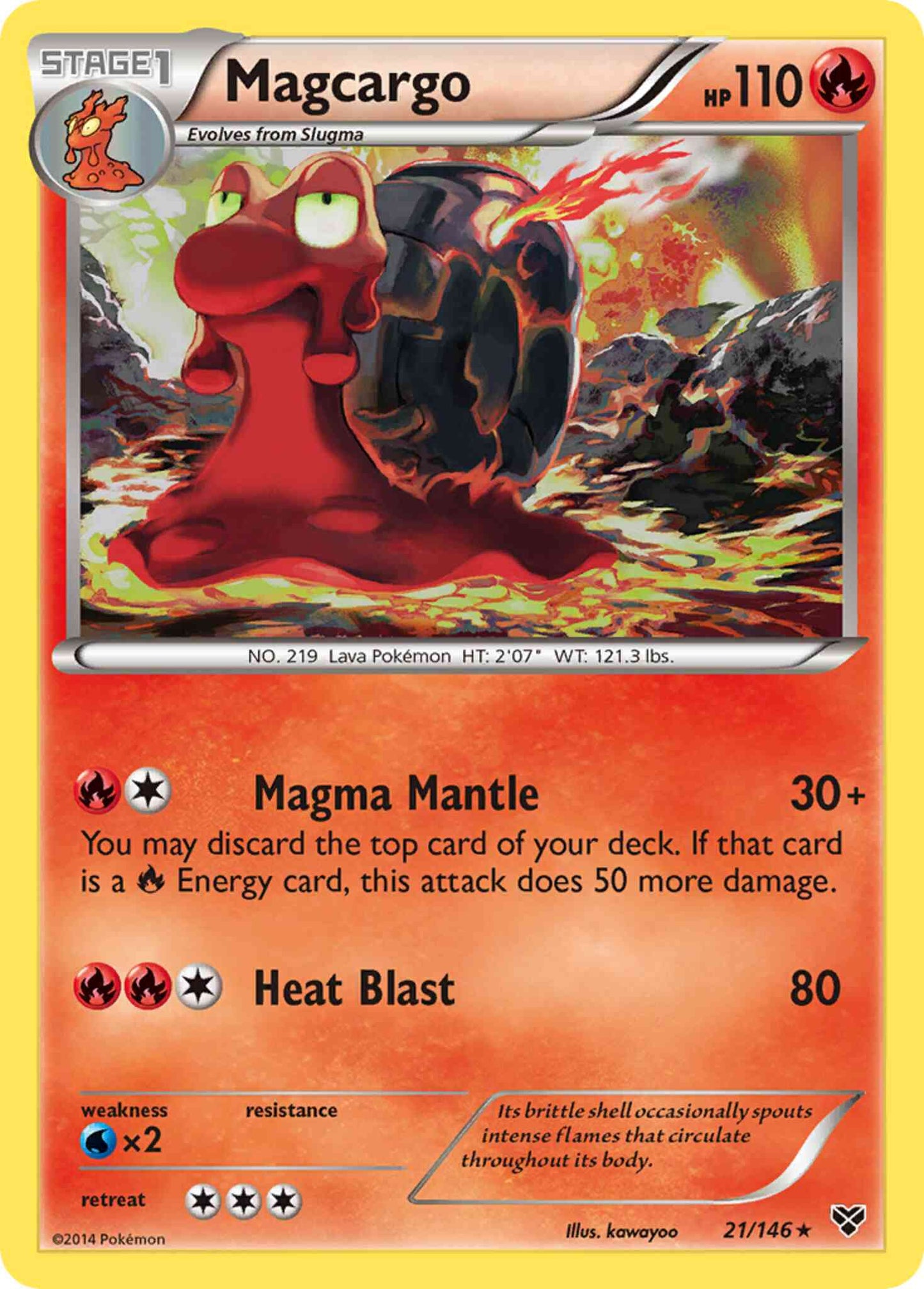 Magcargo - 21/146 - Rare [xy1-21] [Reverse Holo]
