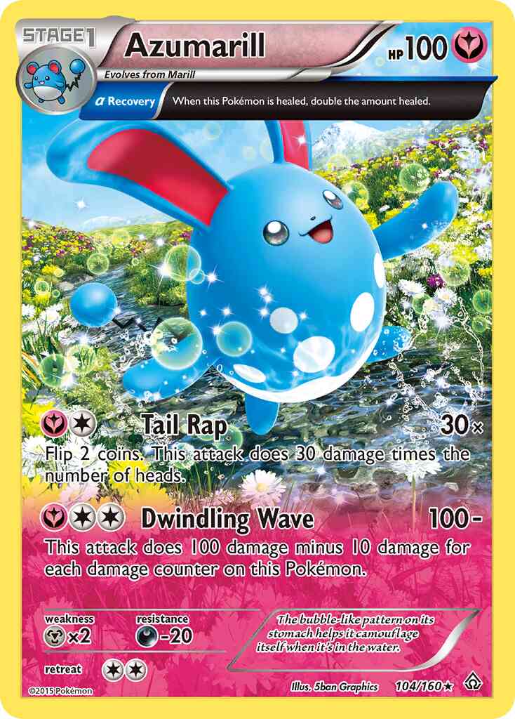 Azumarill - 104/160 - Rare Holo [xy5-104] [Reverse Holo]
