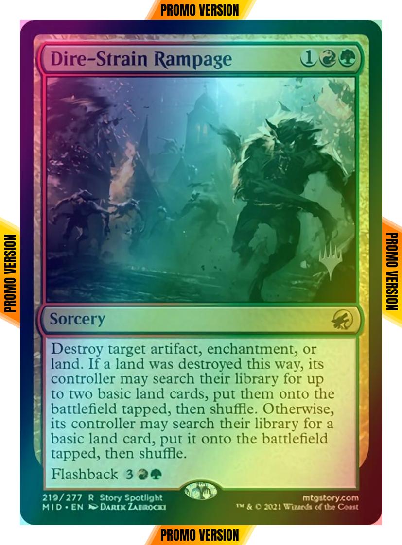 Dire-Strain Rampage [Promo Pack] [219p] [Innistrad: Midnight Hunt Promos] [Foil]