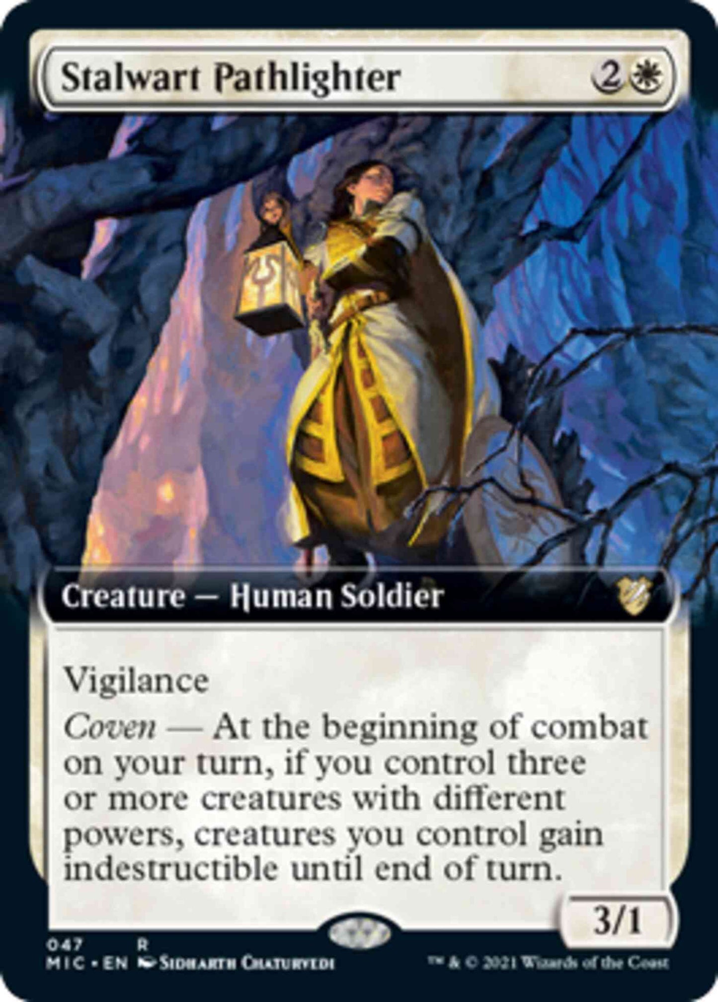 Stalwart Pathlighter [47] [Extended Art] [Innistrad: Midnight Hunt: Commander] [Non-Foil]