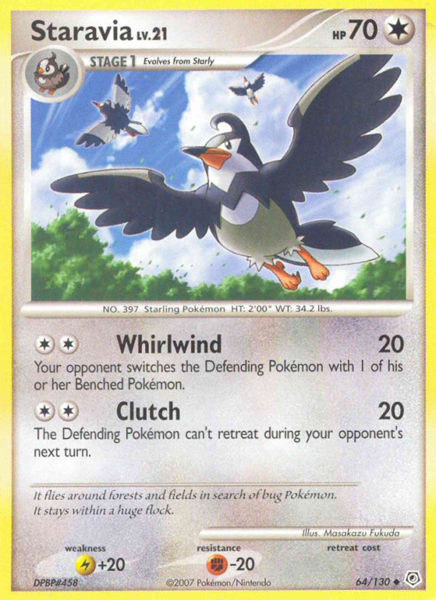 Staravia - 64/130 - Uncommon [dp1-64] [Reverse Holo]