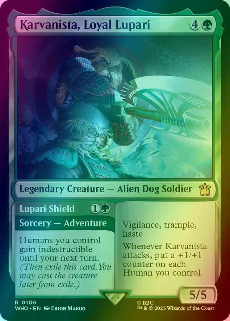 Karvanista, Loyal Lupari // Lupari Shield [106] [Universes Beyond: Doctor Who] [Foil]