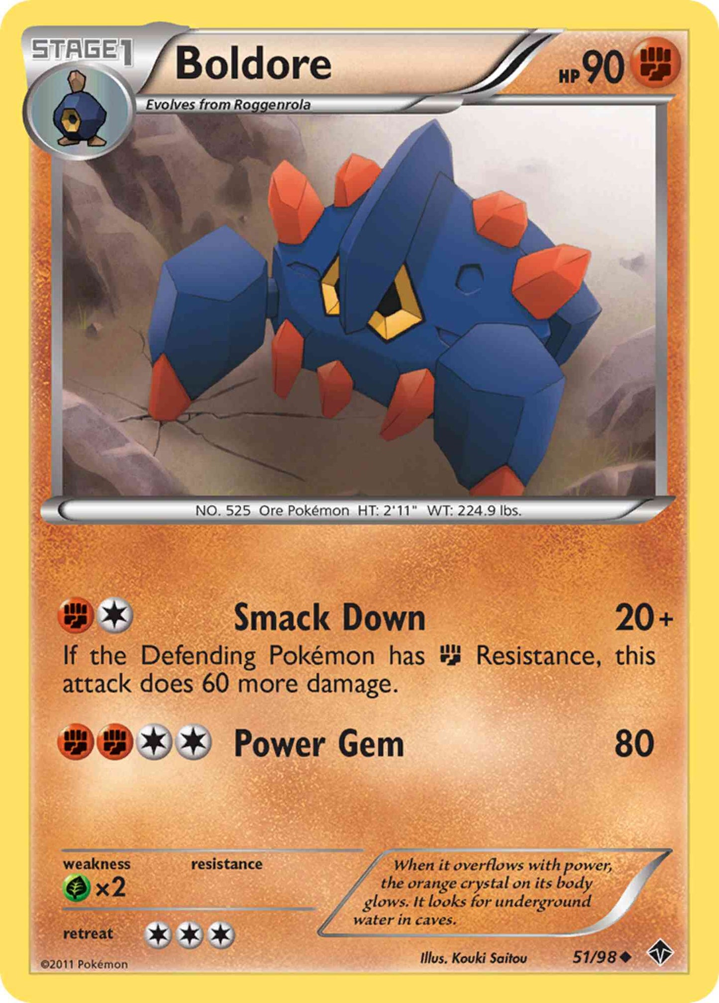 Boldore - 51/98 - Uncommon [bw2-51] [Reverse Holo]