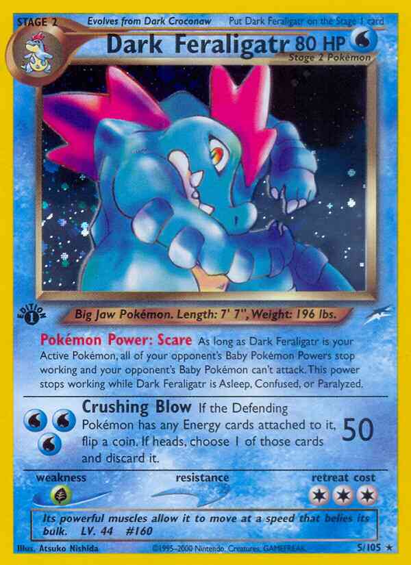 Dark Feraligatr - 5/105 - Rare - 1st Edition [neo4-5] [Holo]