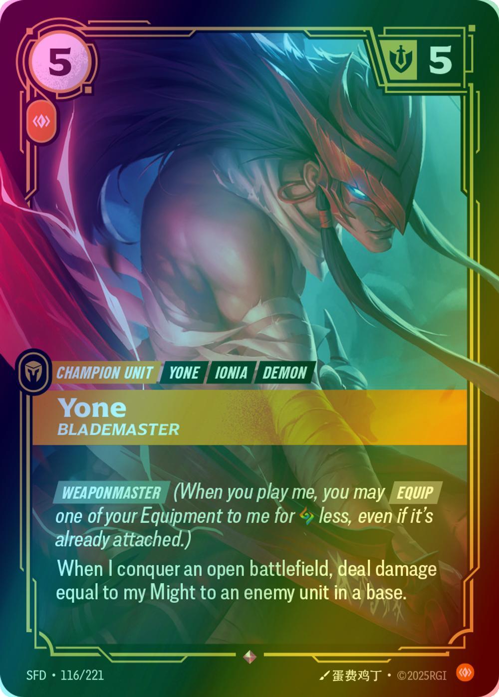 Yone - Blademaster - 116/221 [Spiritforged] [Foil]