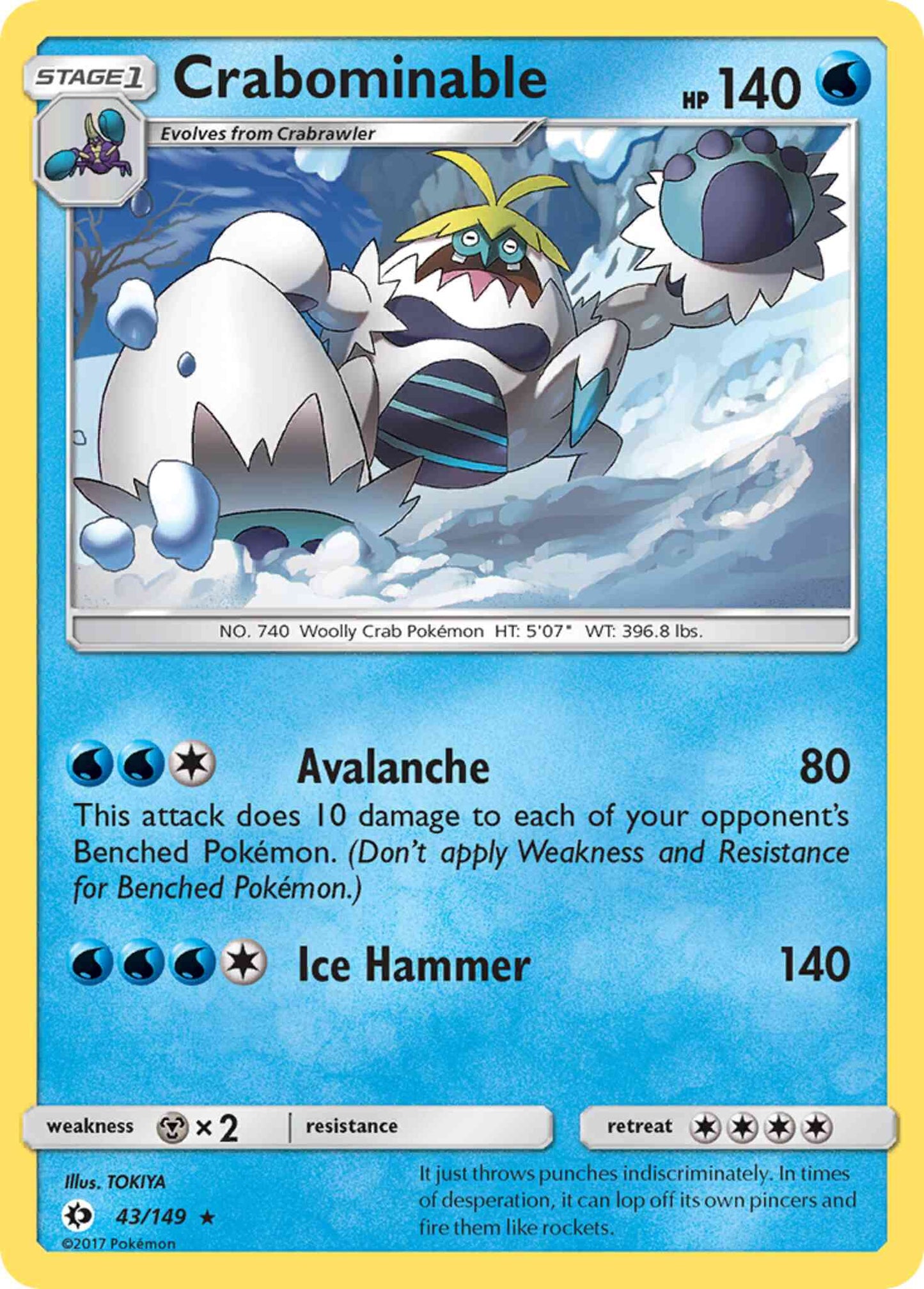 Crabominable - 43/149 - Rare [sm1-43] [Non-Holo]