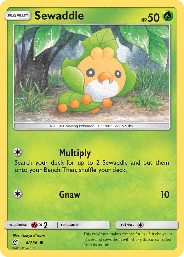 Sewaddle - 6/236 - Common [sm11-6] [Reverse Holo]