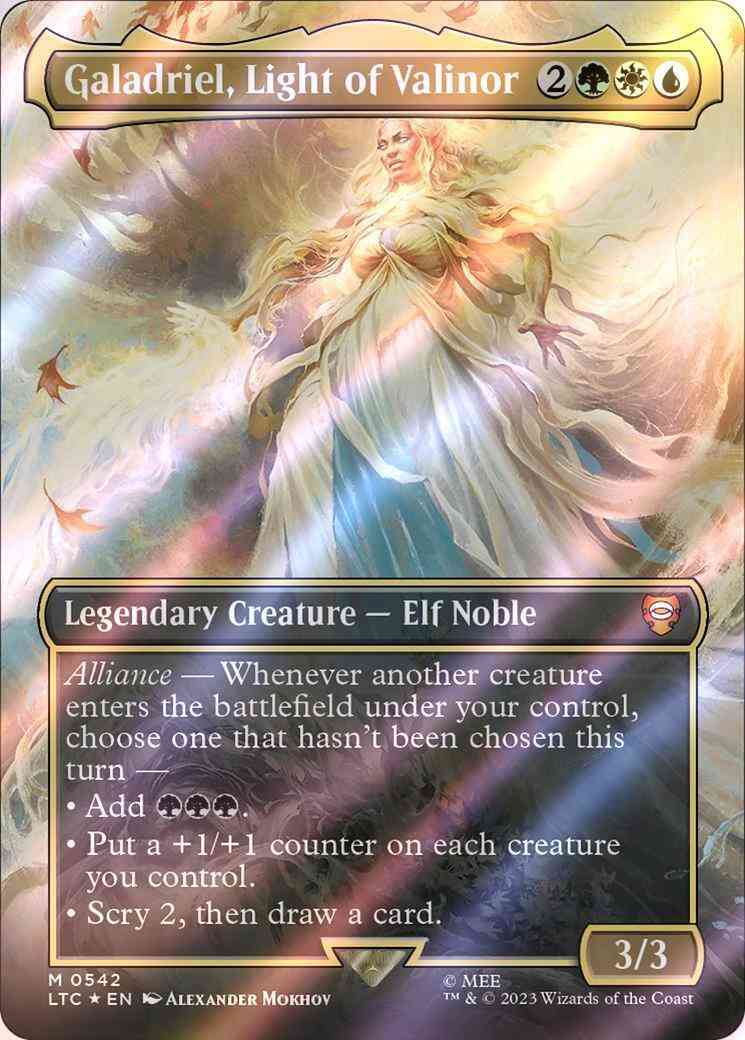 Galadriel, Light of Valinor [542] [Borderless] [The Lord of the Rings: Tales of Middle-earth: Commander] [Surge Foil]
