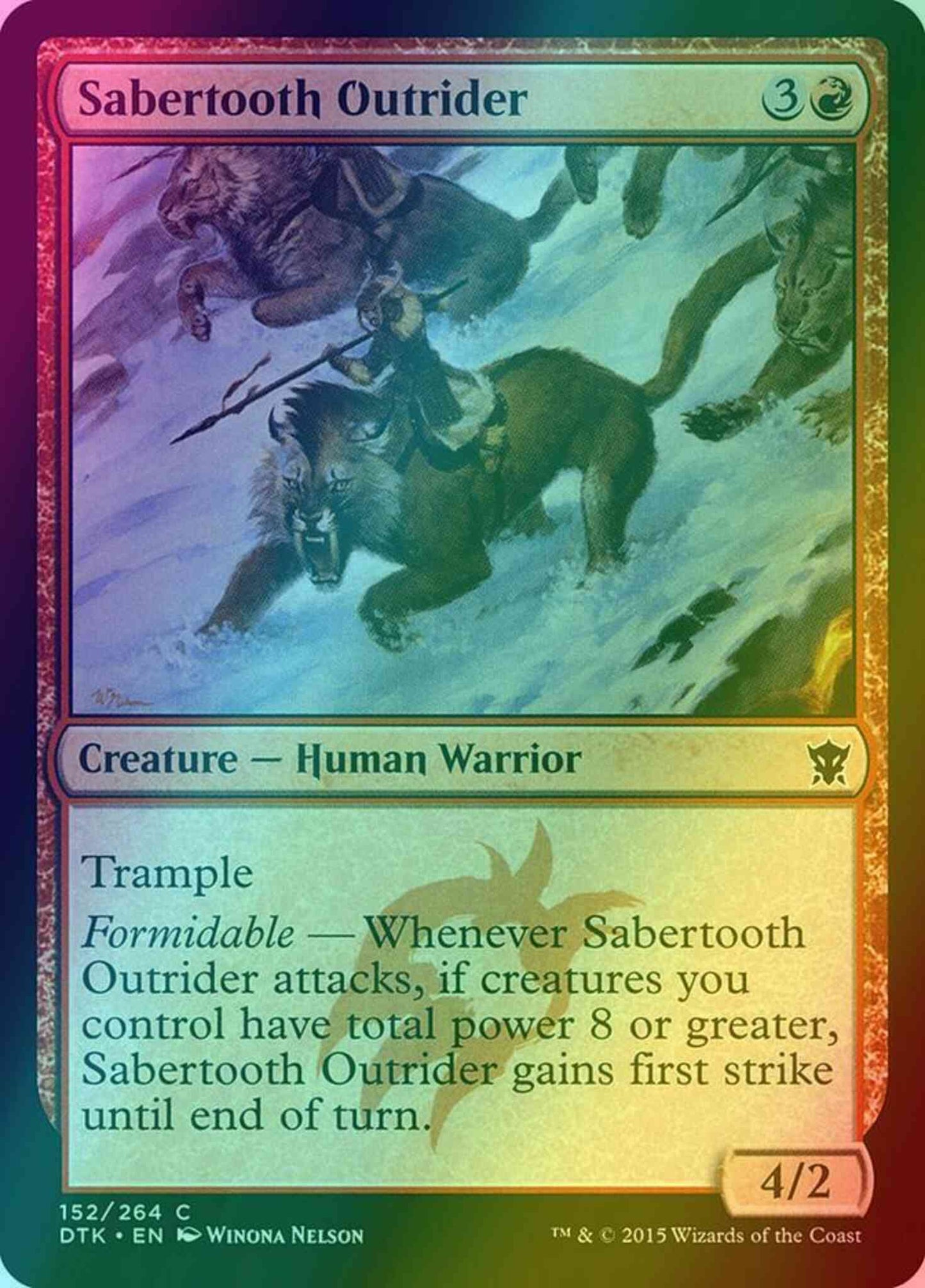 Sabertooth Outrider [152] [Dragons Of Tarkir] [Foil]