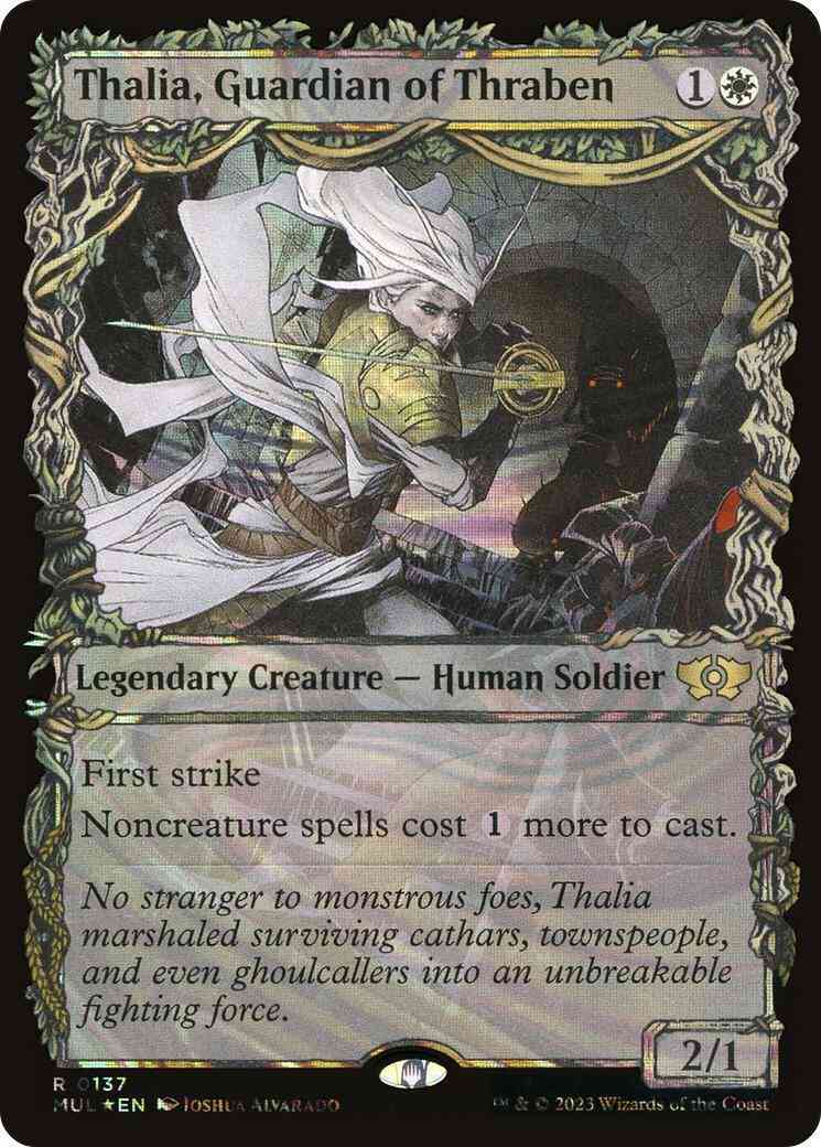 Thalia, Guardian of Thraben [137] [Planar Showcase] [Multiverse Legends] [Halo Foil]