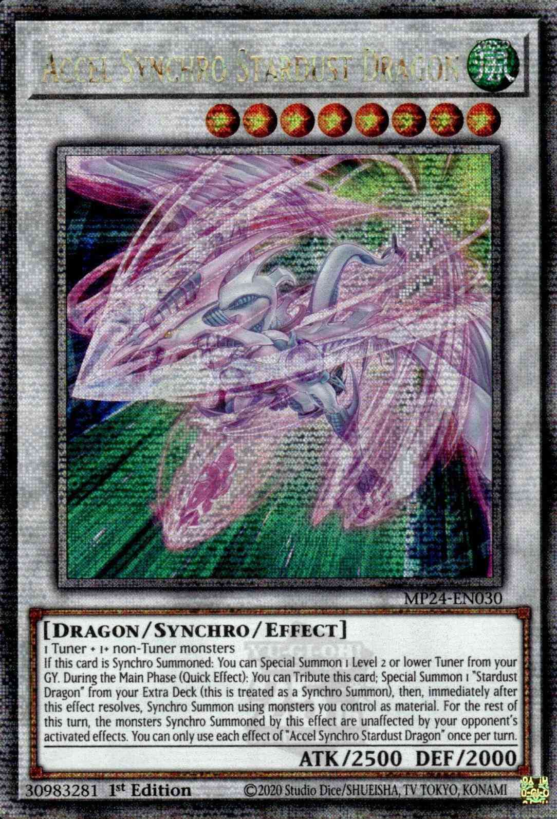 Accel Synchro Stardust Dragon - MP24-EN030 - Quarter Century Secret Rare - 1st Edition