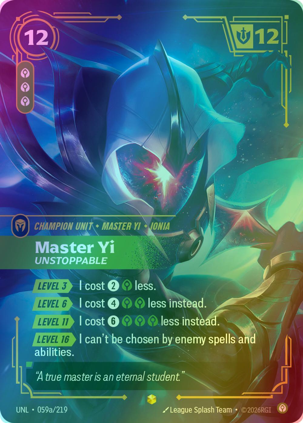 Master Yi - Unstoppable (Alternate Art) - 059a/219 [Unleashed] [Foil]