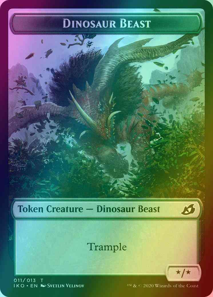 Dinosaur Beast Token (11) // Human Soldier Token (04) [Ikoria Lair of Behemoths Tokens] [Foil]