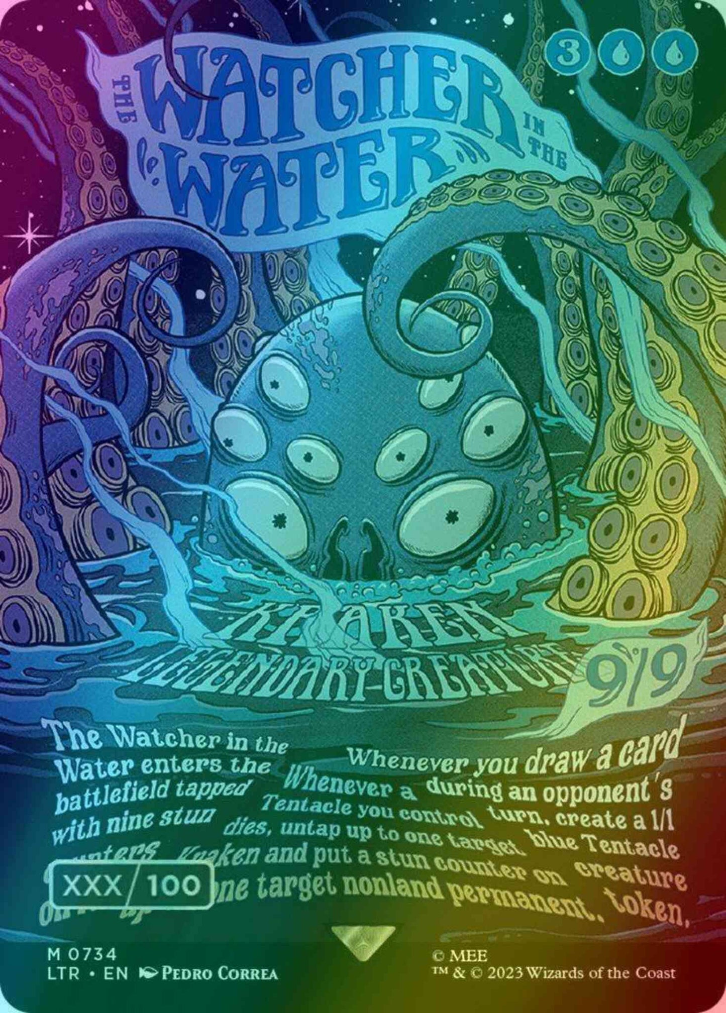 The Watcher in the Water - Serial Numbered [734z] [Borderless] [Poster] [The Lord of the Rings: Tales of Middle-earth] [Foil]