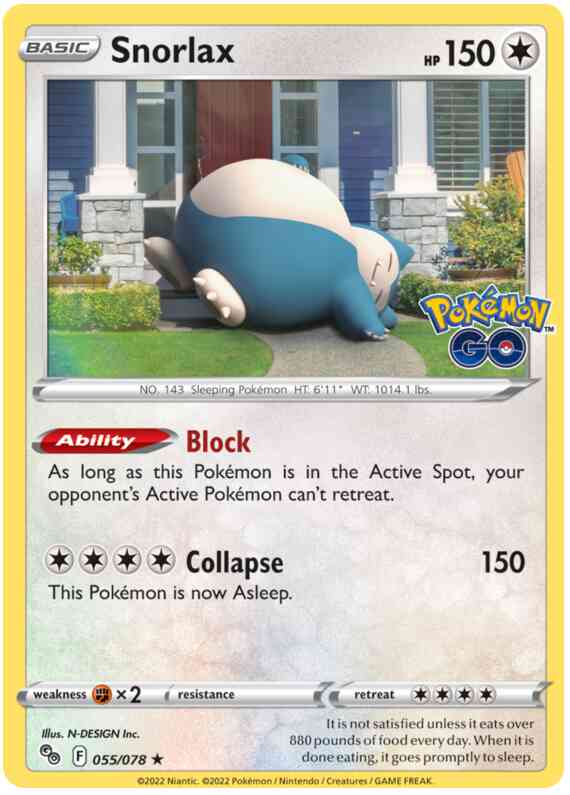 Snorlax - 055/078 - Rare Holo [pgo-055] [Holo]