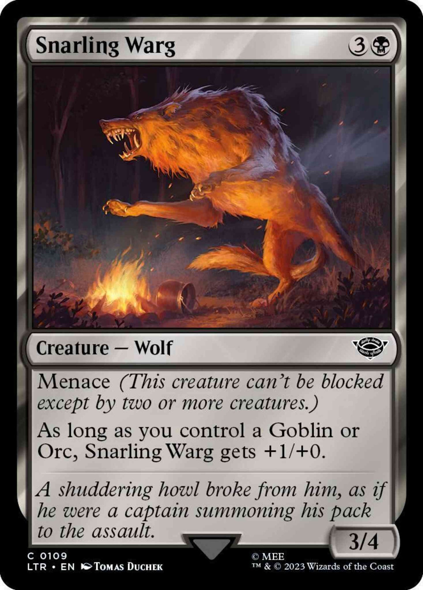 Snarling Warg [109] [The Lord of the Rings: Tales of Middle-earth] [Non-Foil]