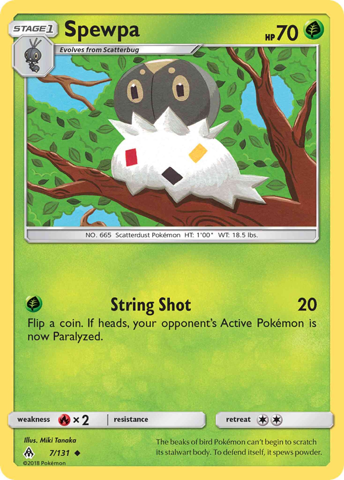 Spewpa - 7/131 - Uncommon [sm6-7] [Reverse Holo]
