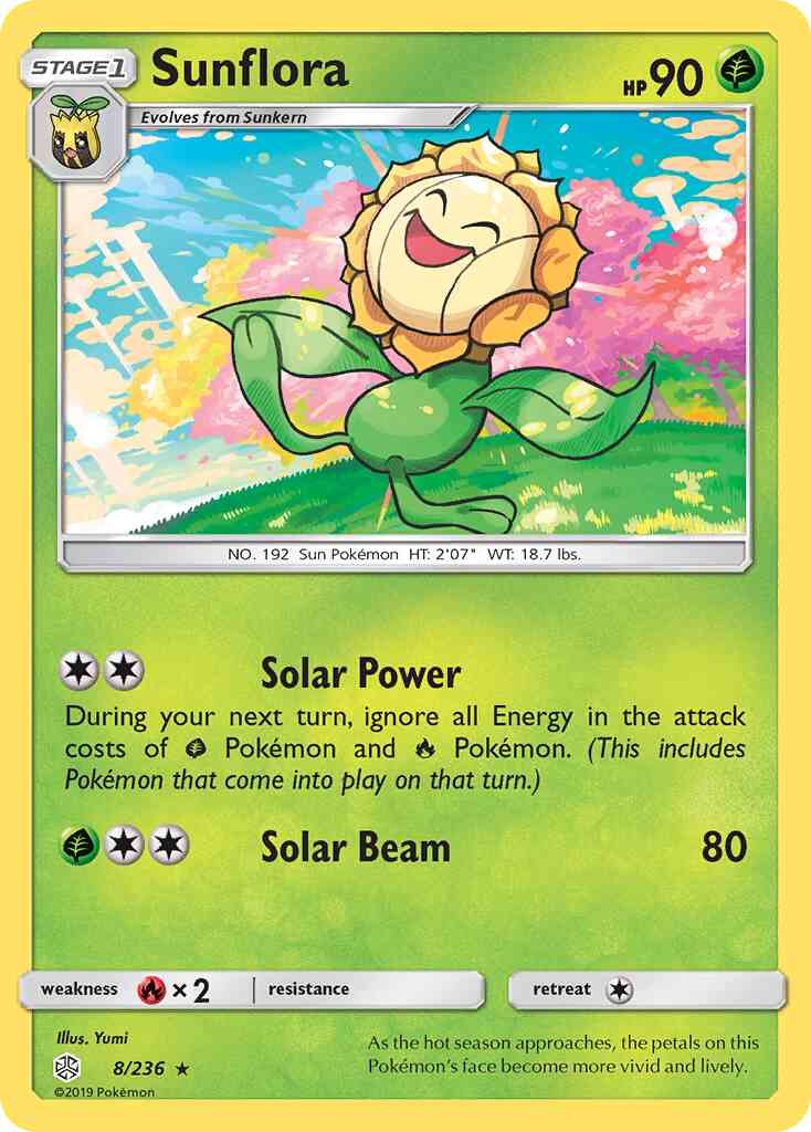 Sunflora - 8/236 - Rare [sm12-8] [Non-Holo]