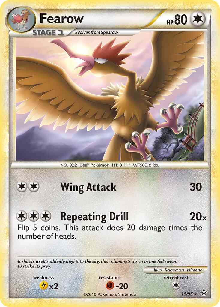 Fearow - 15/95 - Rare [hgss2-15] [Non-Holo]