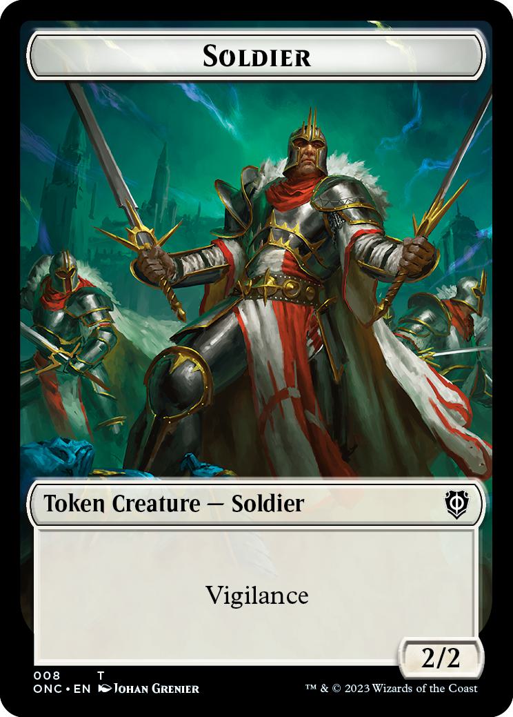 Angel Token (03) // Soldier Token (08) [Phyrexia: All Will Be One: Commander: Tokens] [Non-Foil]