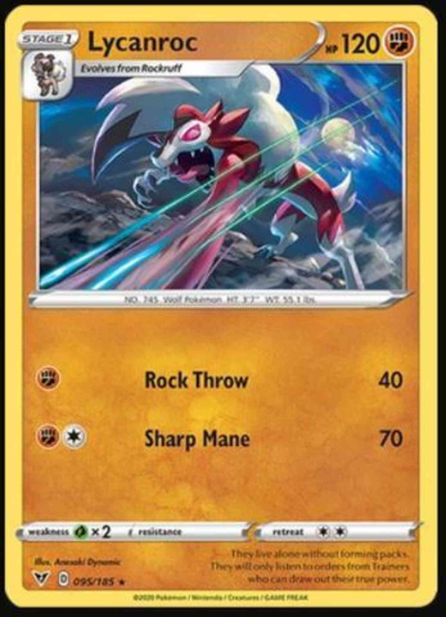 Lycanroc - 095/185 - Rare [swsh4-095] [Non-Holo]